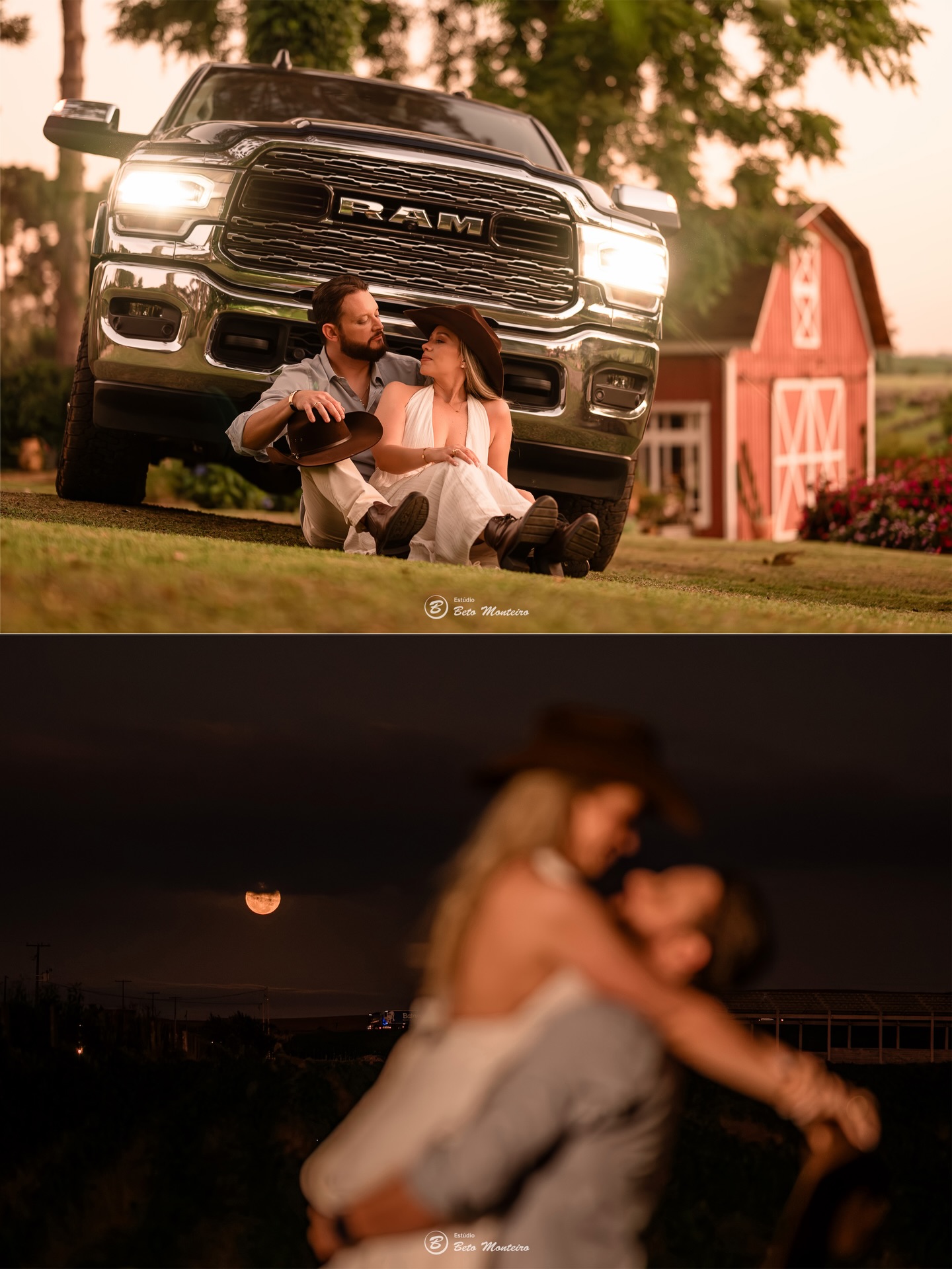 Chapéu na cabeça, pôr do sol no horizonte e um amor pronto pra qualquer estrada